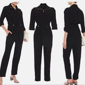 Maje papritea belted crepe jumpsuit